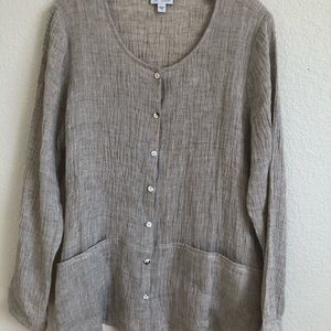 J Jill Brand Linen Button Front Top